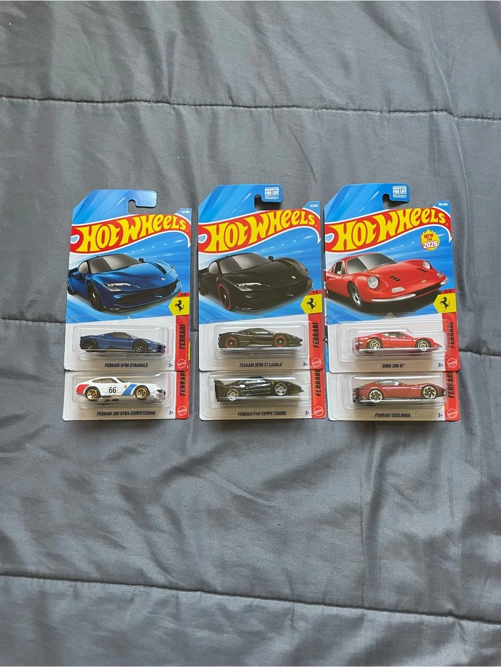 Hot Wheels Ferrari Die-Cast Cars - Assorted Colors (Blue, Red, Black, White)